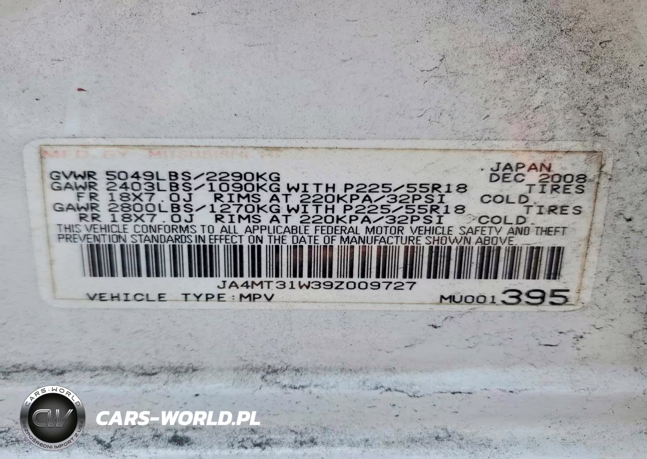2009 Mitsubishi Outlander Se VIN:JA4MT31W39Z009727 - 14