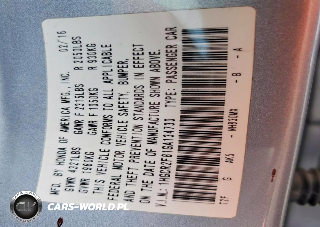 2016 Honda Accord Exl VIN:1HGCR2F81GA134730 - 12