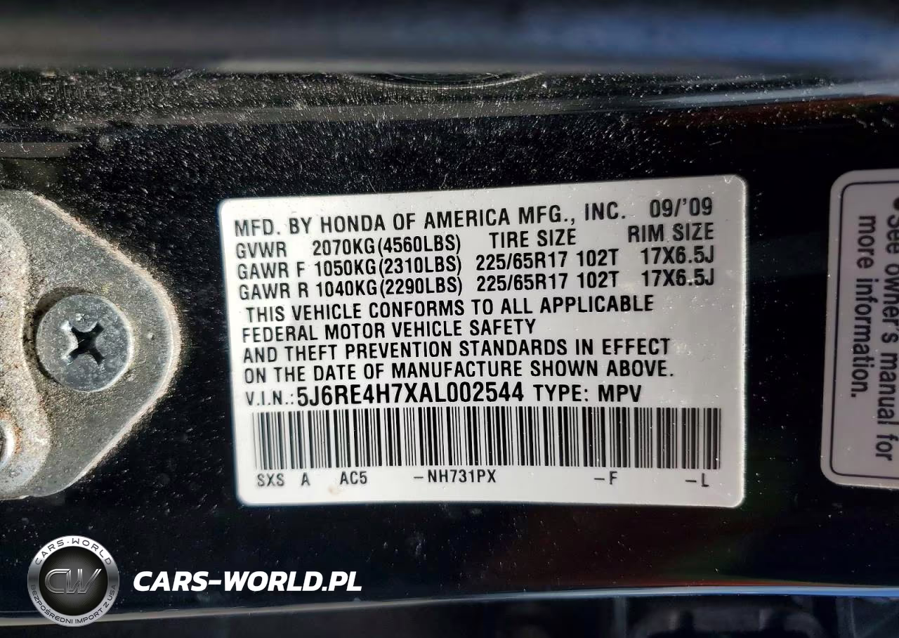 2010 Honda Cr-V Exl VIN:5J6RE4H7XAL002544 - 13