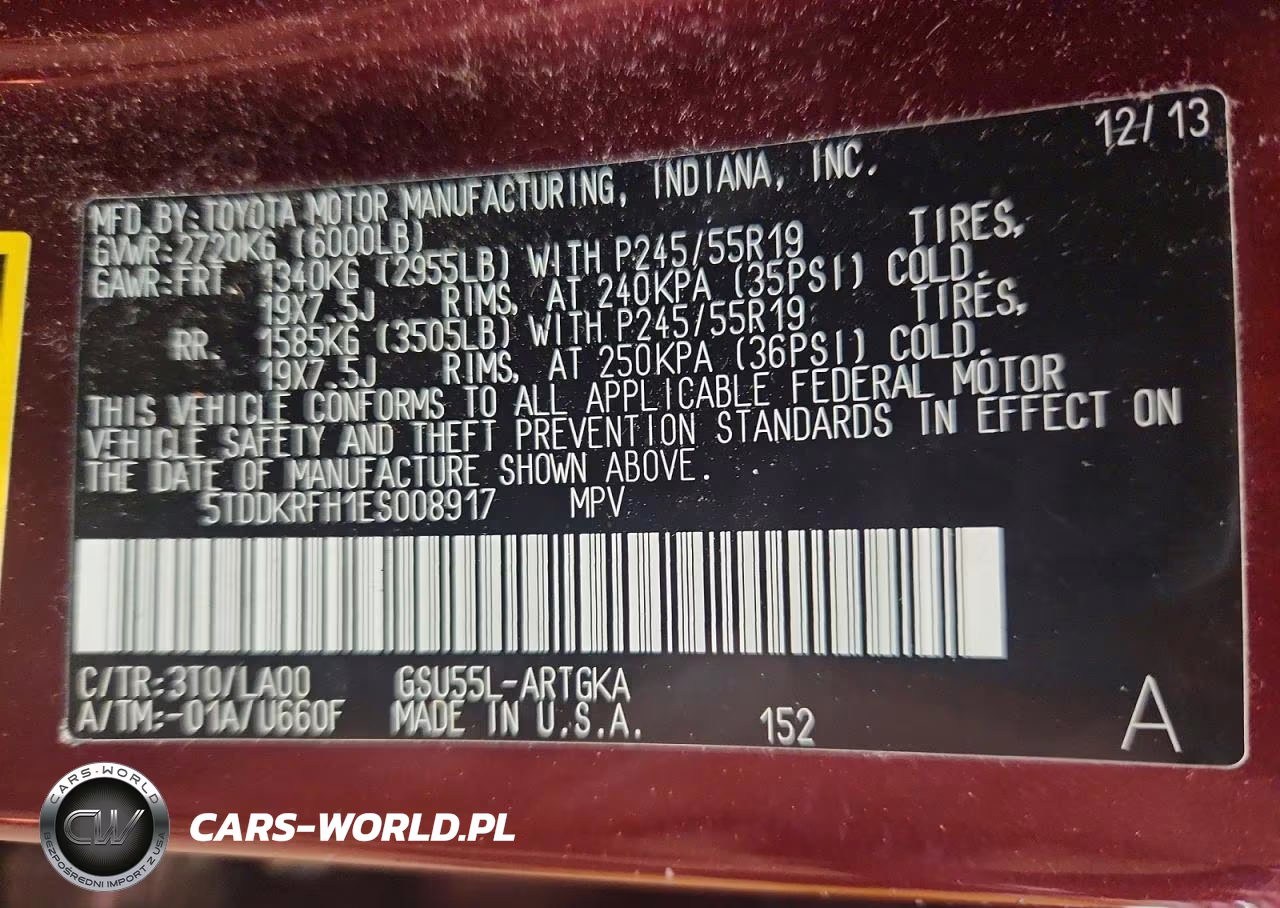 2014 Toyota Highlander Limited VIN:5TDDKRFH1ES008917 - 13