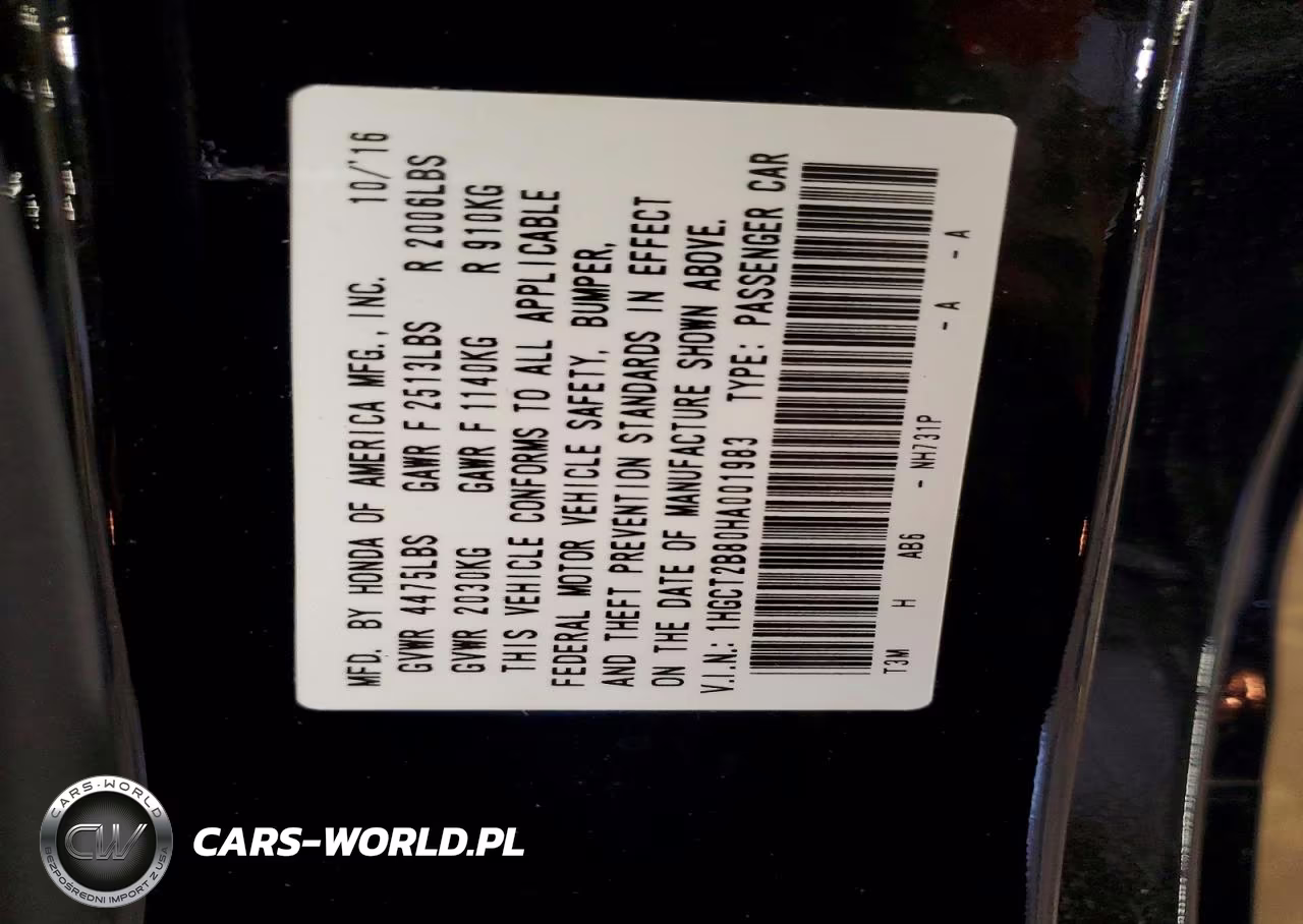 2017 Honda Accord Exl VIN:1HGCT2B80HA001983 - 12