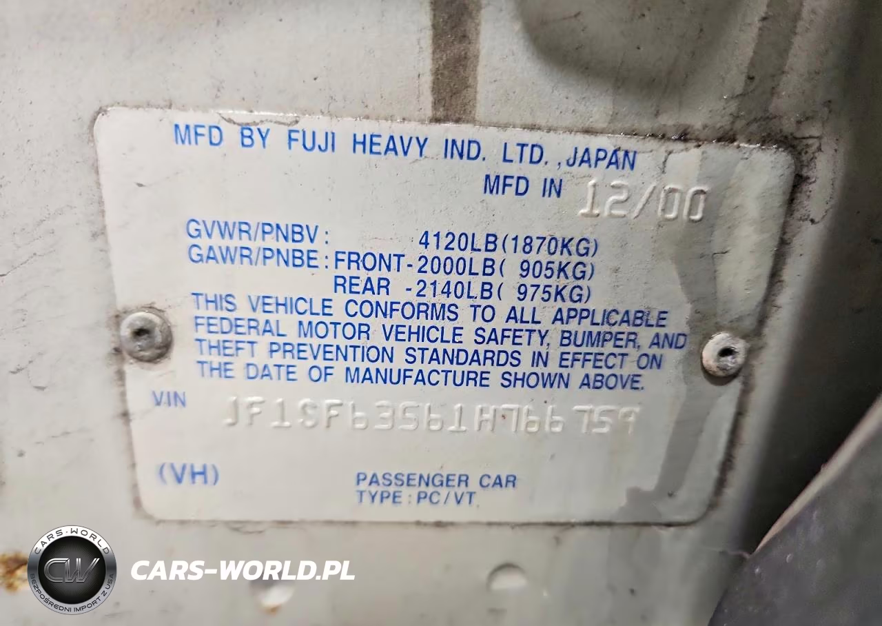 2001 Subaru Forester L VIN:JF1SF63561H766759 - 13