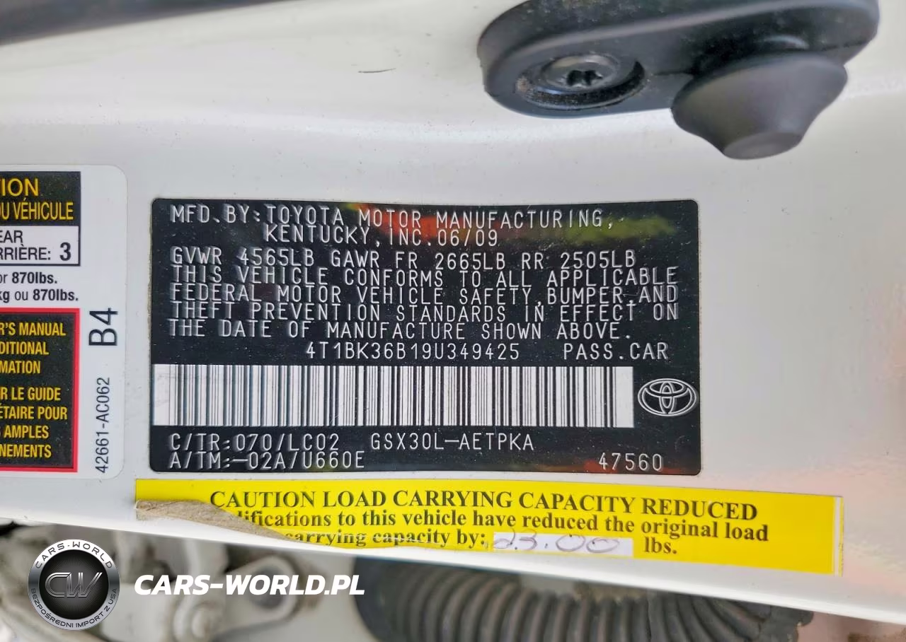 2009 Toyota Avalon Limited VIN:4T1BK36B19U349425 - 12