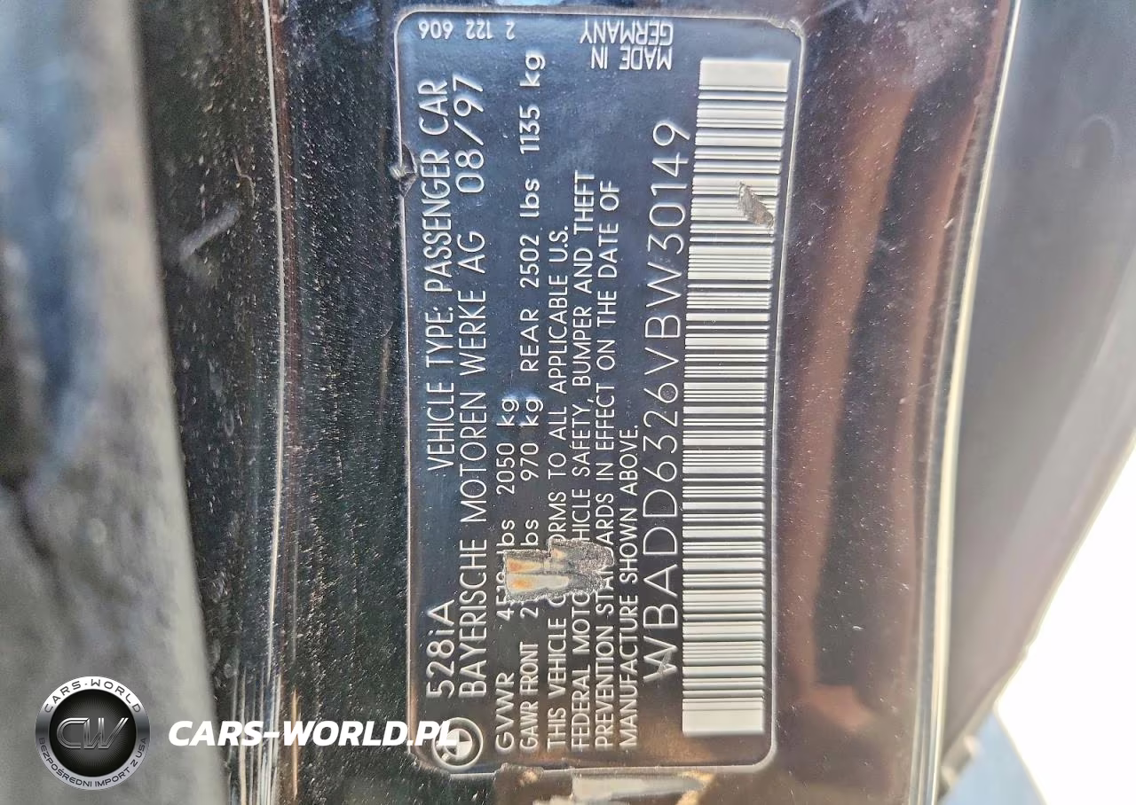 1997 BMW 528 I Automatic VIN:WBADD6326VBW30149 - 12