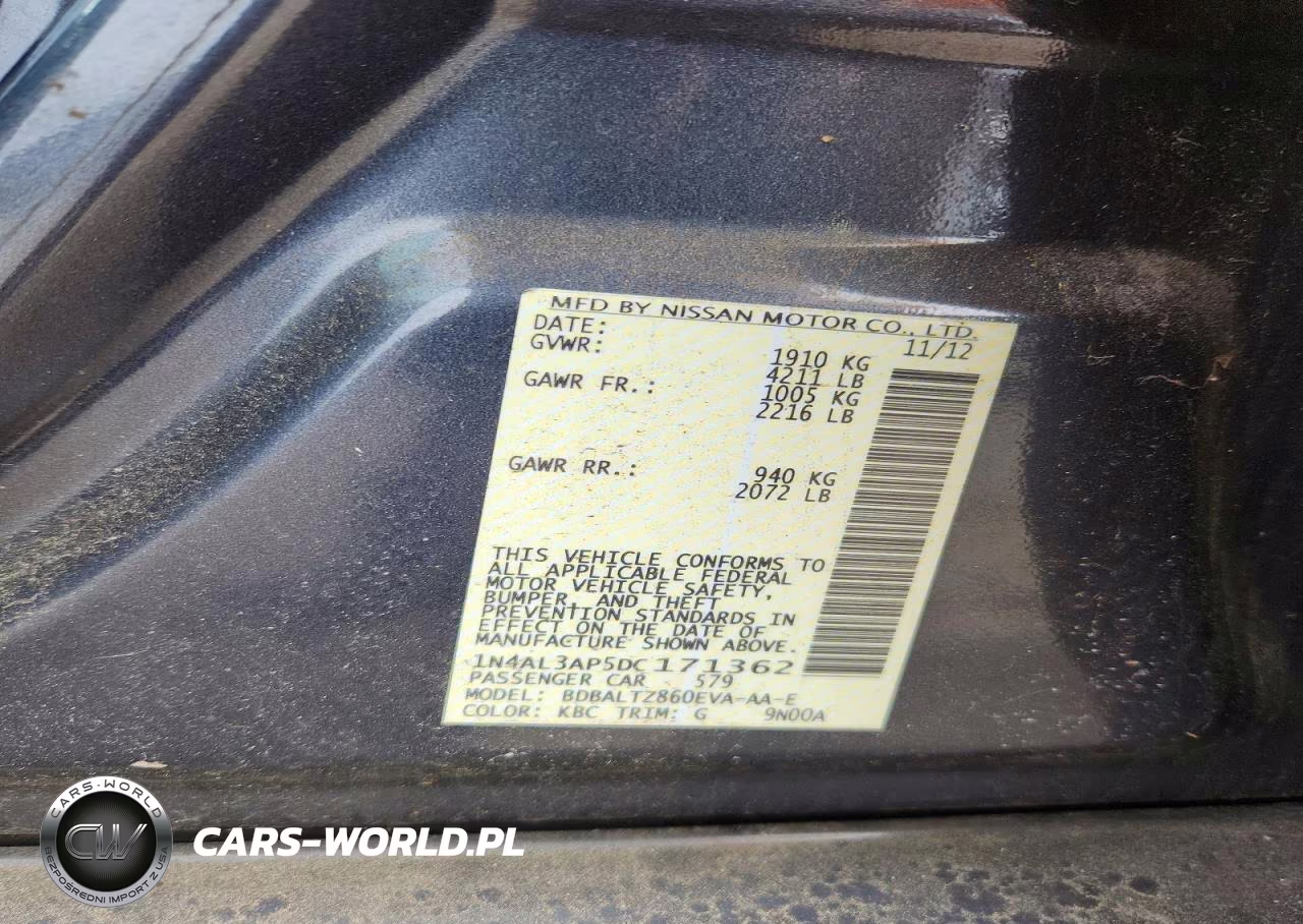 2013 Nissan Altima 2.5 VIN:1N4AL3AP5DC171362 - 13