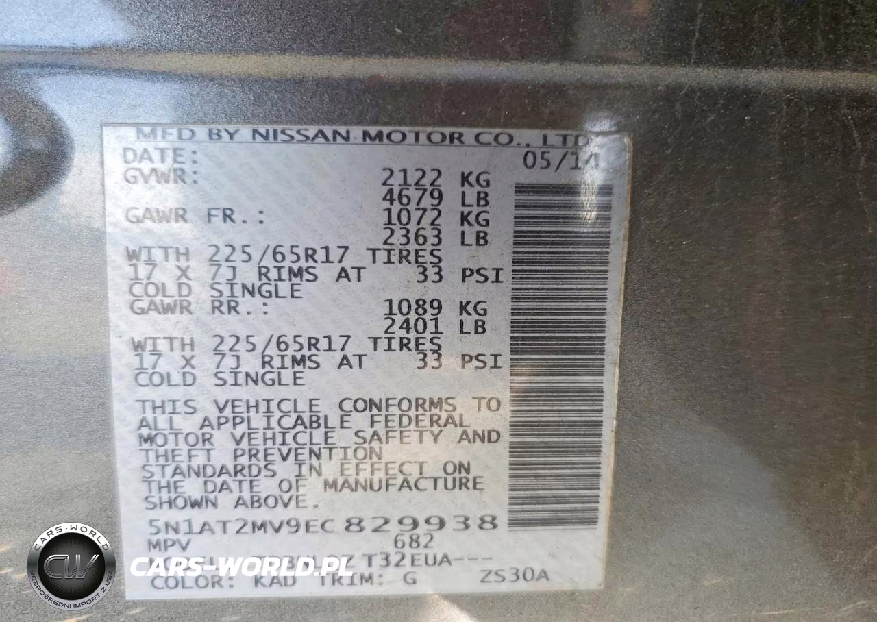 2014 Nissan Rogue Sv VIN:5N1AT2MV9EC829938 - 13
