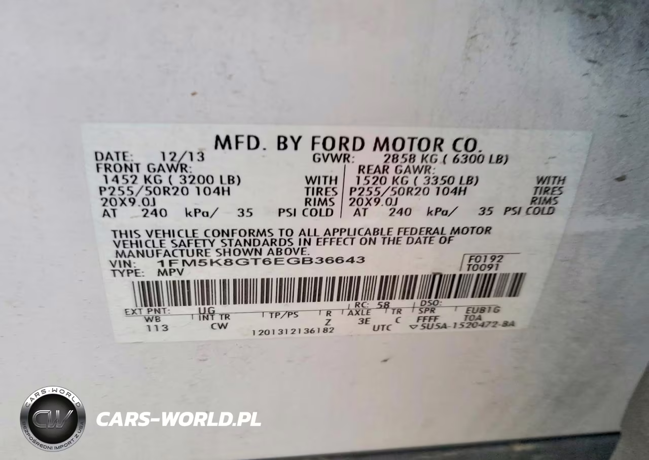 2014 Ford Explorer Sport VIN:1FM5K8GT6EGB36643 - 13