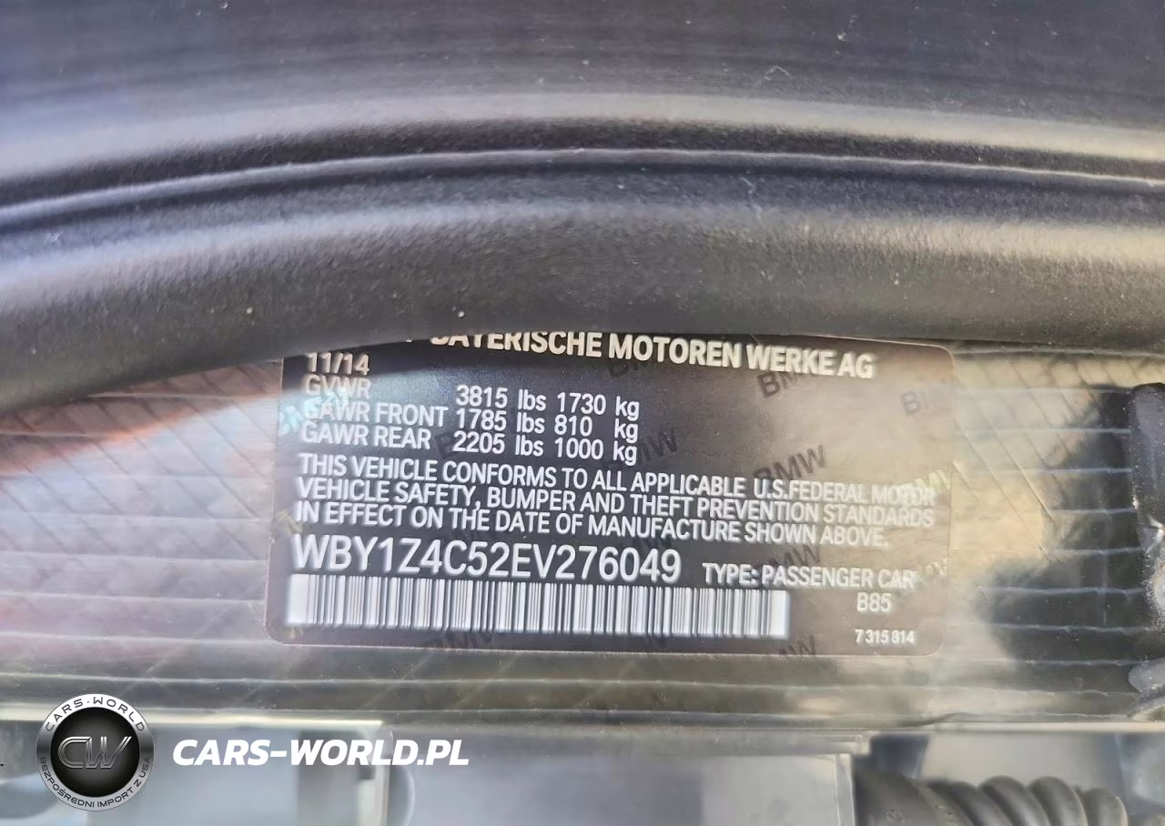 2014 BMW I3 Rex VIN:WBY1Z4C52EV276049 - 12