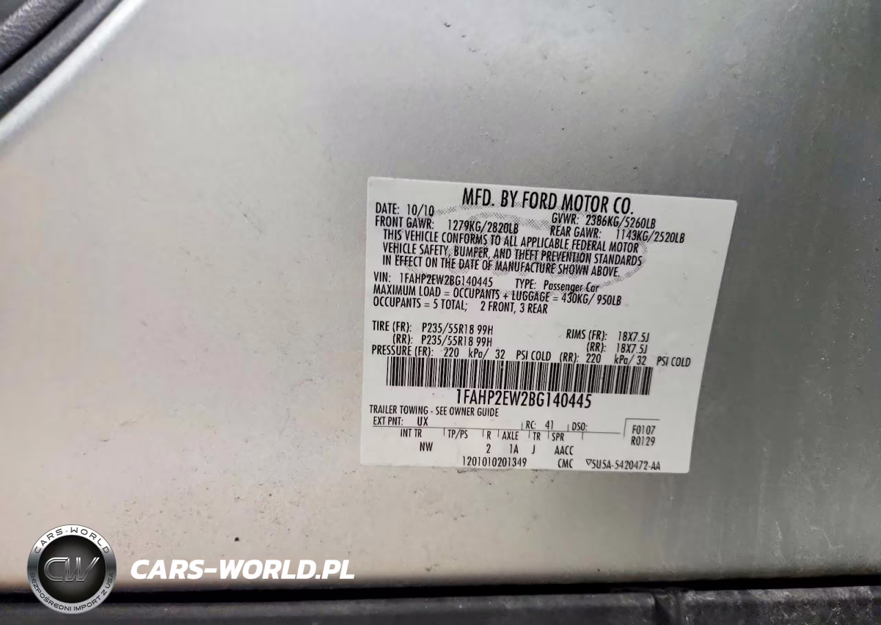 2011 Ford Taurus Sel VIN:1FAHP2EW2BG140445 - 12