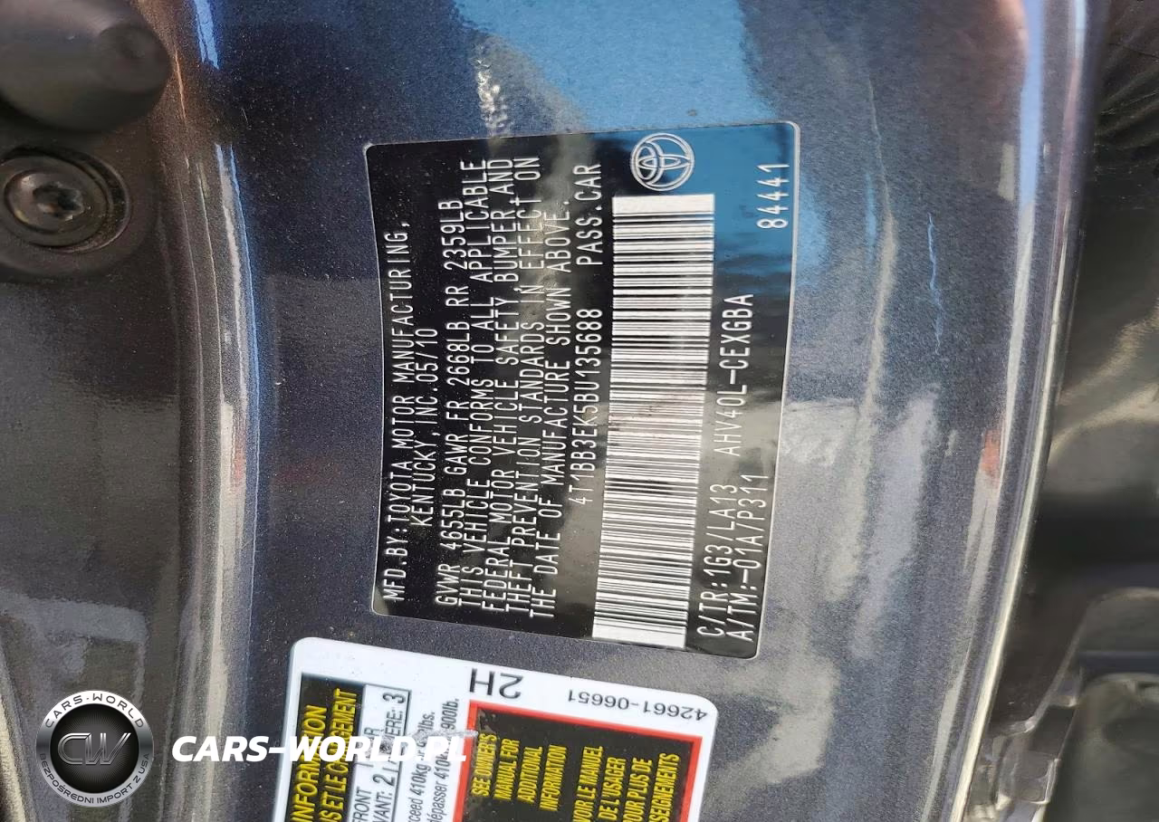 2011 Toyota Camry Hybrid VIN:4T1BB3EK5BU135688 - 12