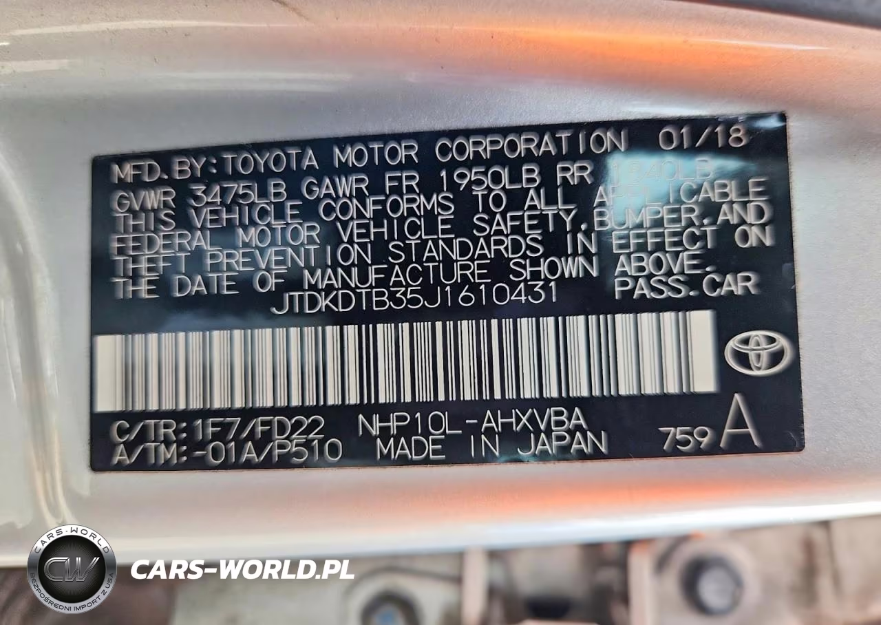 2018 Toyota Prius C One VIN:JTDKDTB35J1610431 - 12