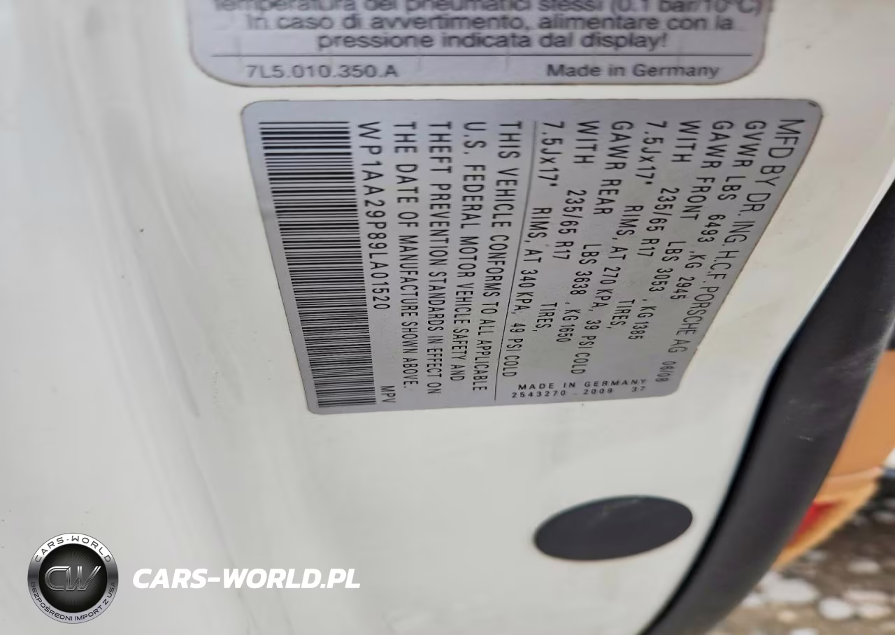 2009 Porsche Cayenne VIN:WP1AA29P89LA01520 - 12