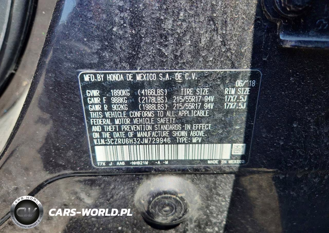 2018 Honda Hr-V Lx VIN:3CZRU6H32JM729946 - 13