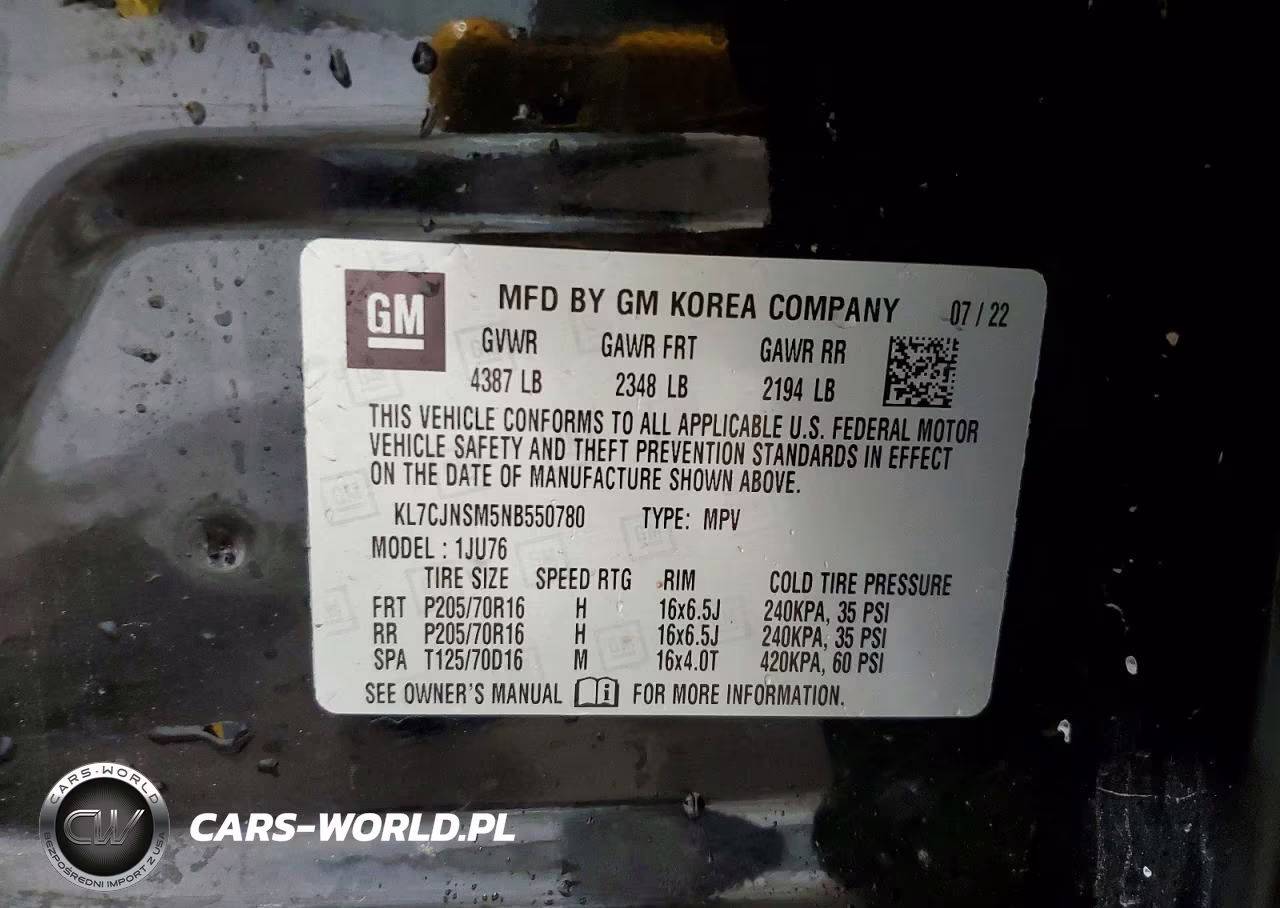 2022 Chevrolet Trax Ls VIN:KL7CJNSM5NB550780 - 12