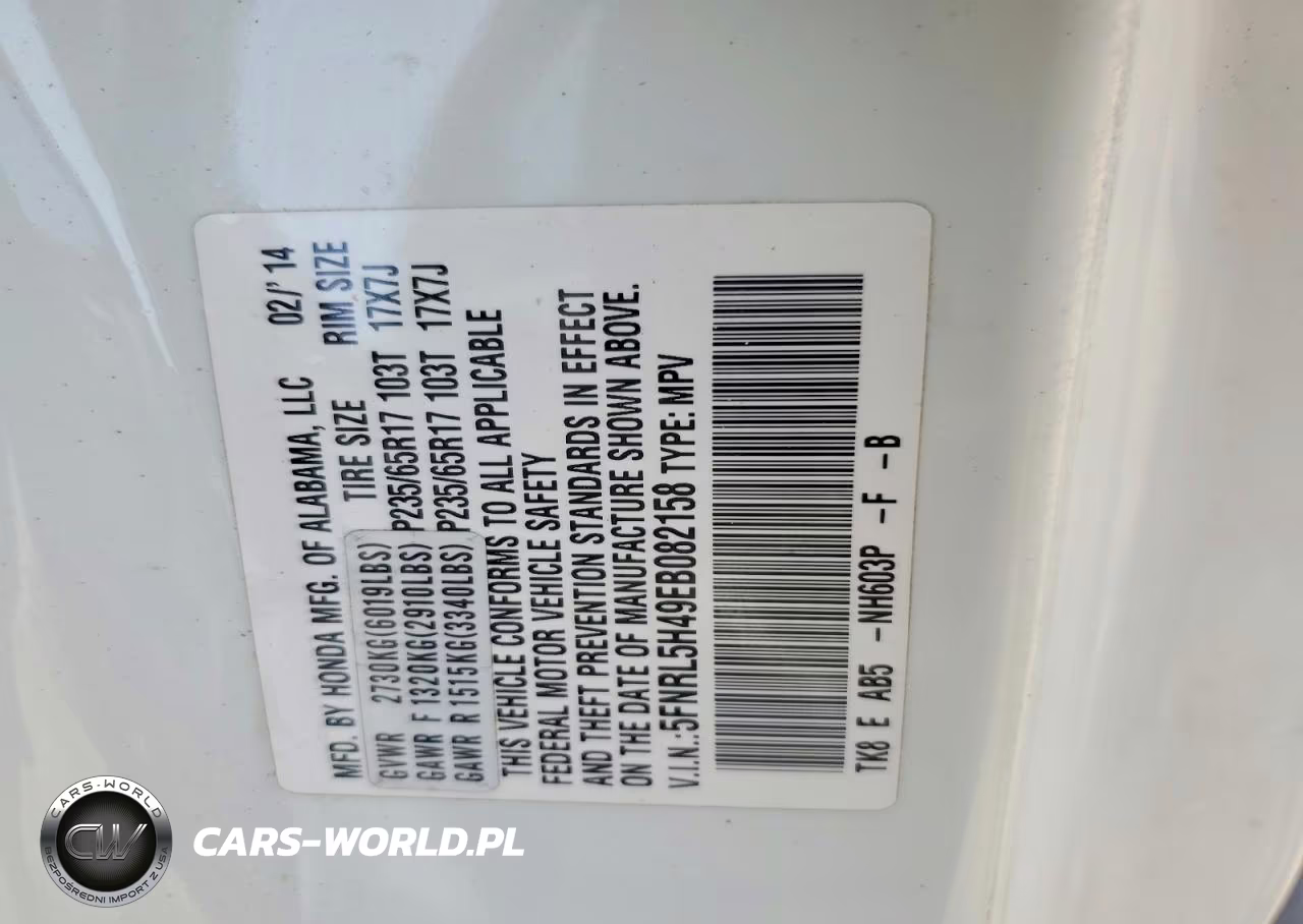 2014 Honda Odyssey VIN:5FNRL5H49EB082158 - 13