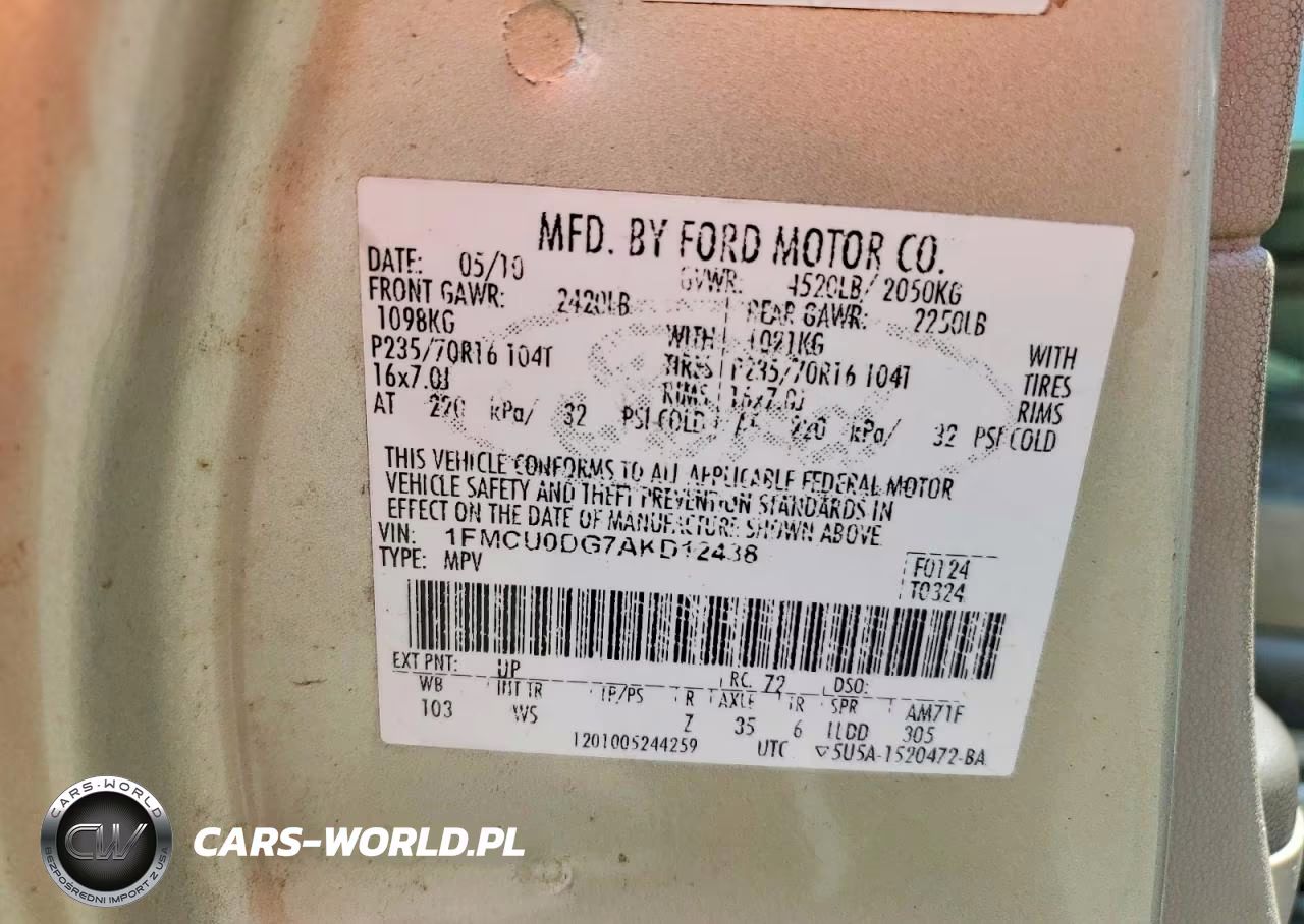 2010 Ford Escape Xlt VIN:1FMCU0DG7AKD12438 - 12