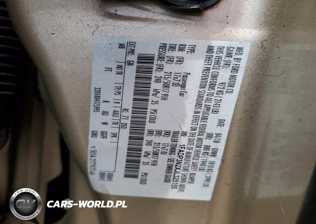 2018 Ford Focus Titanium VIN:1FADP3N2XJL325155 - 12