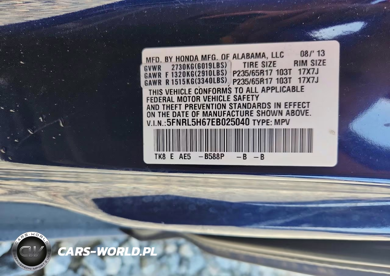 2014 Honda Odyssey Exl VIN:5FNRL5H67EB025040 - 13
