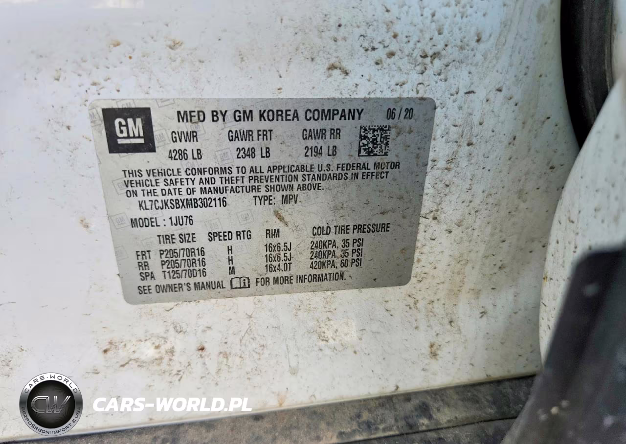 2021 Chevrolet Trax Ls VIN:KL7CJKSBXMB302116 - 13