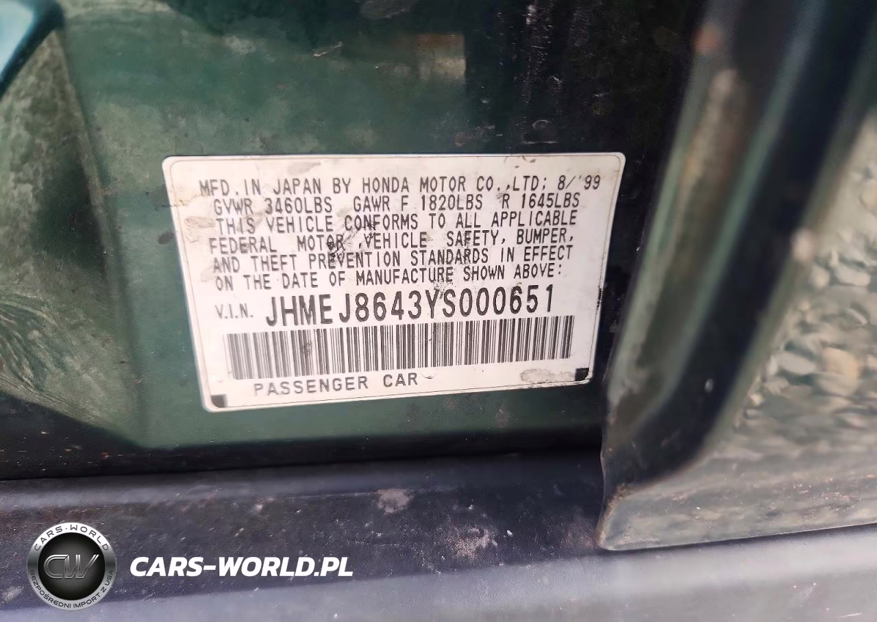 2000 Honda Civic Ex VIN:JHMEJ8643YS000651 - 12