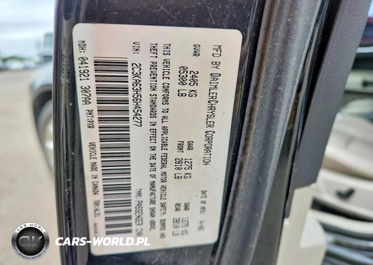 2006 Chrysler 300C VIN:2C3KA63H56H454277 - 12