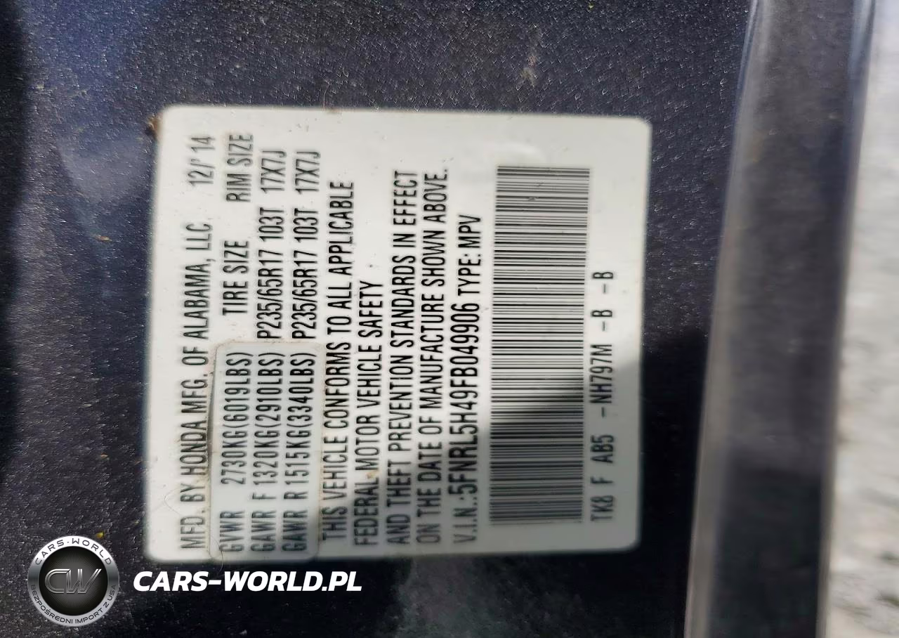 2015 Honda Odyssey Ex VIN:5FNRL5H49FB049906 - 13
