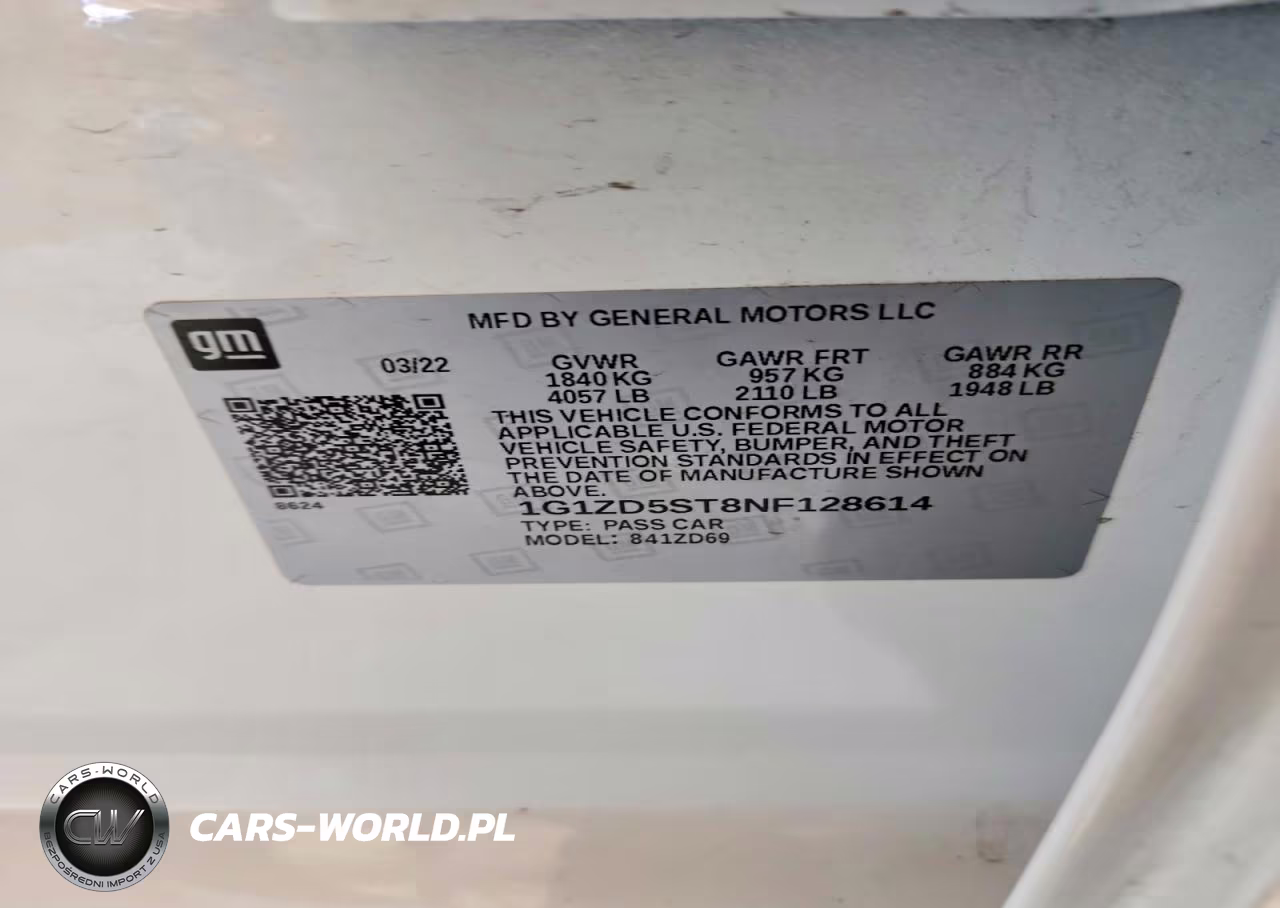 2022 Chevrolet Malibu Lt VIN:1G1ZD5ST8NF128614 - 13