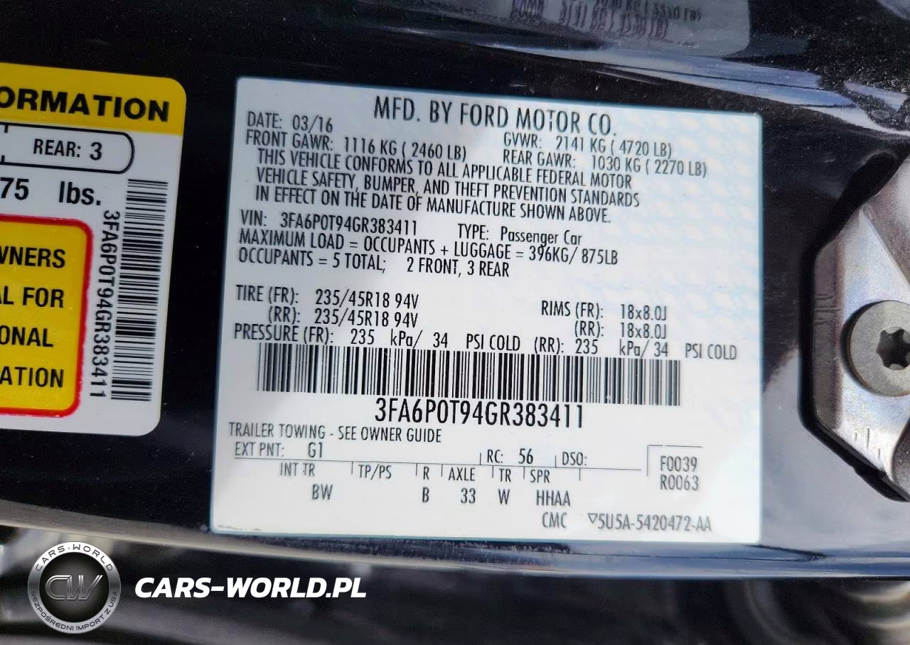 2016 Ford Fusion Se VIN:3FA6P0T94GR383411 - 12