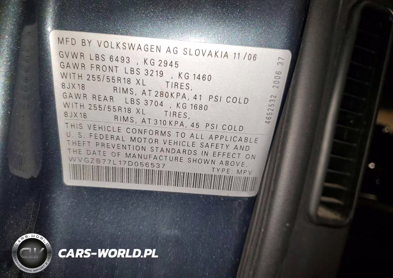 2007 Volkswagen Touareg V8 VIN:WVGZB77L17D056537 - 13