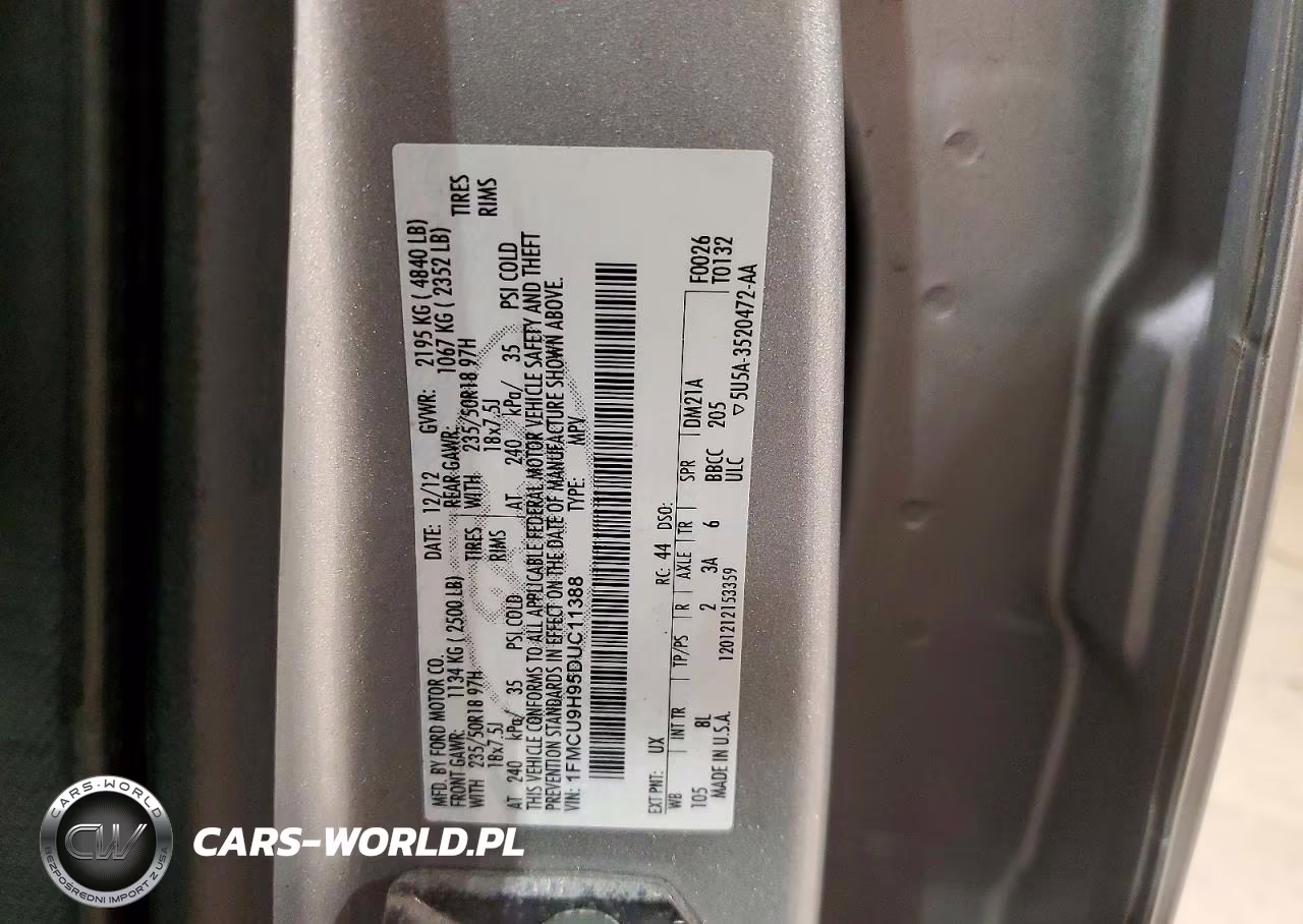 2013 Ford Escape Sel VIN:1FMCU9H95DUC11388 - 13