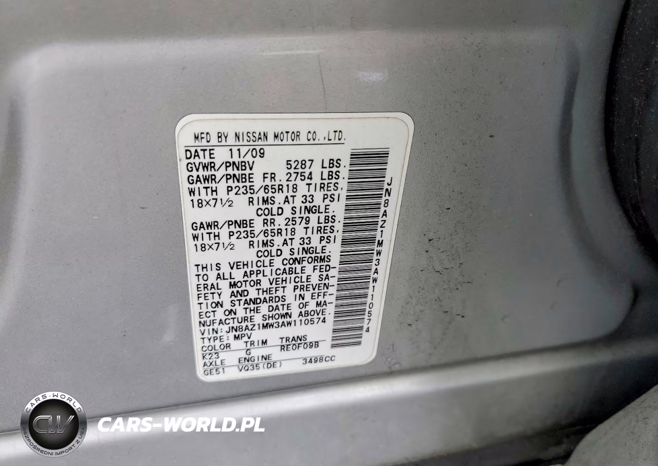 2010 Nissan Murano S VIN:JN8AZ1MW3AW110574 - 13