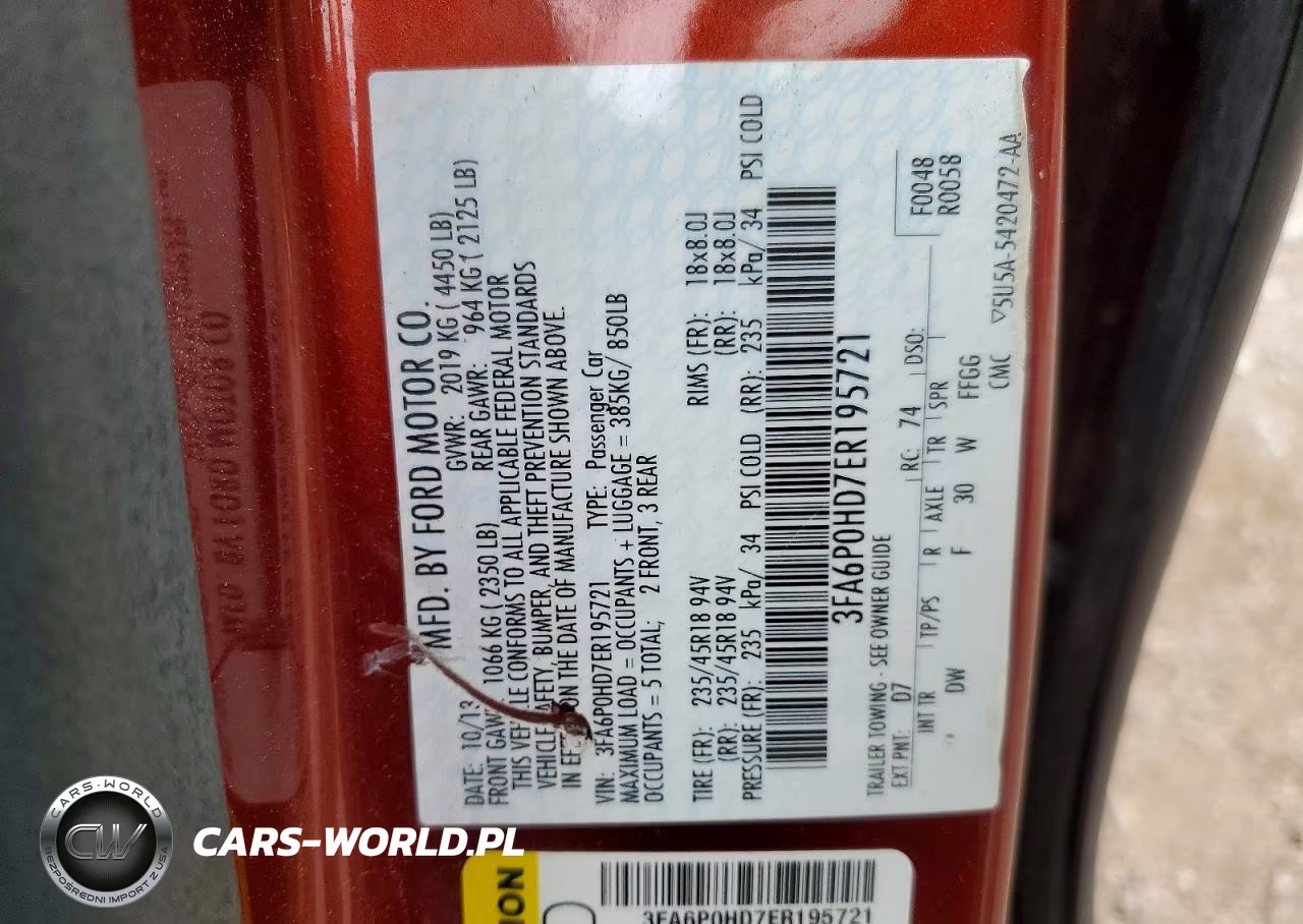 2014 Ford Fusion Se VIN:3FA6P0HD7ER195721 - 12