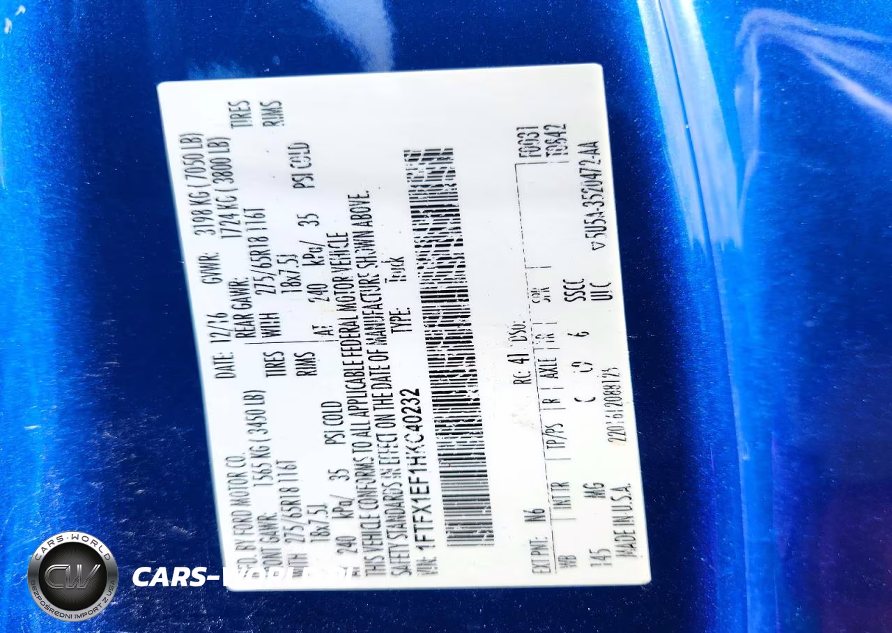 2017 Ford F150 Super Cab VIN:1FTFX1EF1HKC40232 - 13