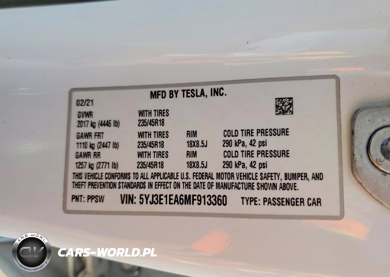 2021 Tesla Model 3 VIN:5YJ3E1EA6MF913360 - 12