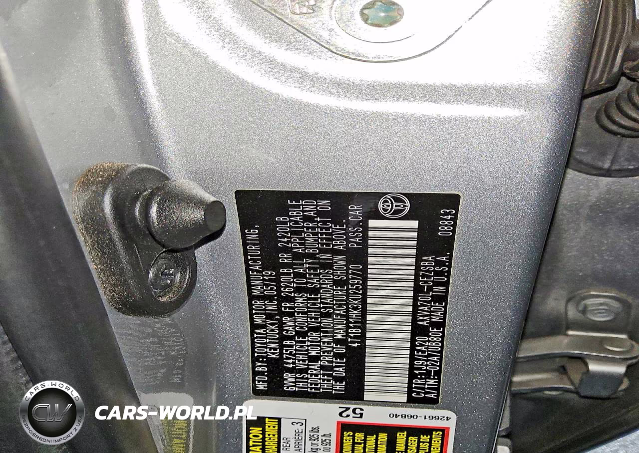 2019 Toyota Camry Se VIN:4T1B11HK3KU259770 - 12
