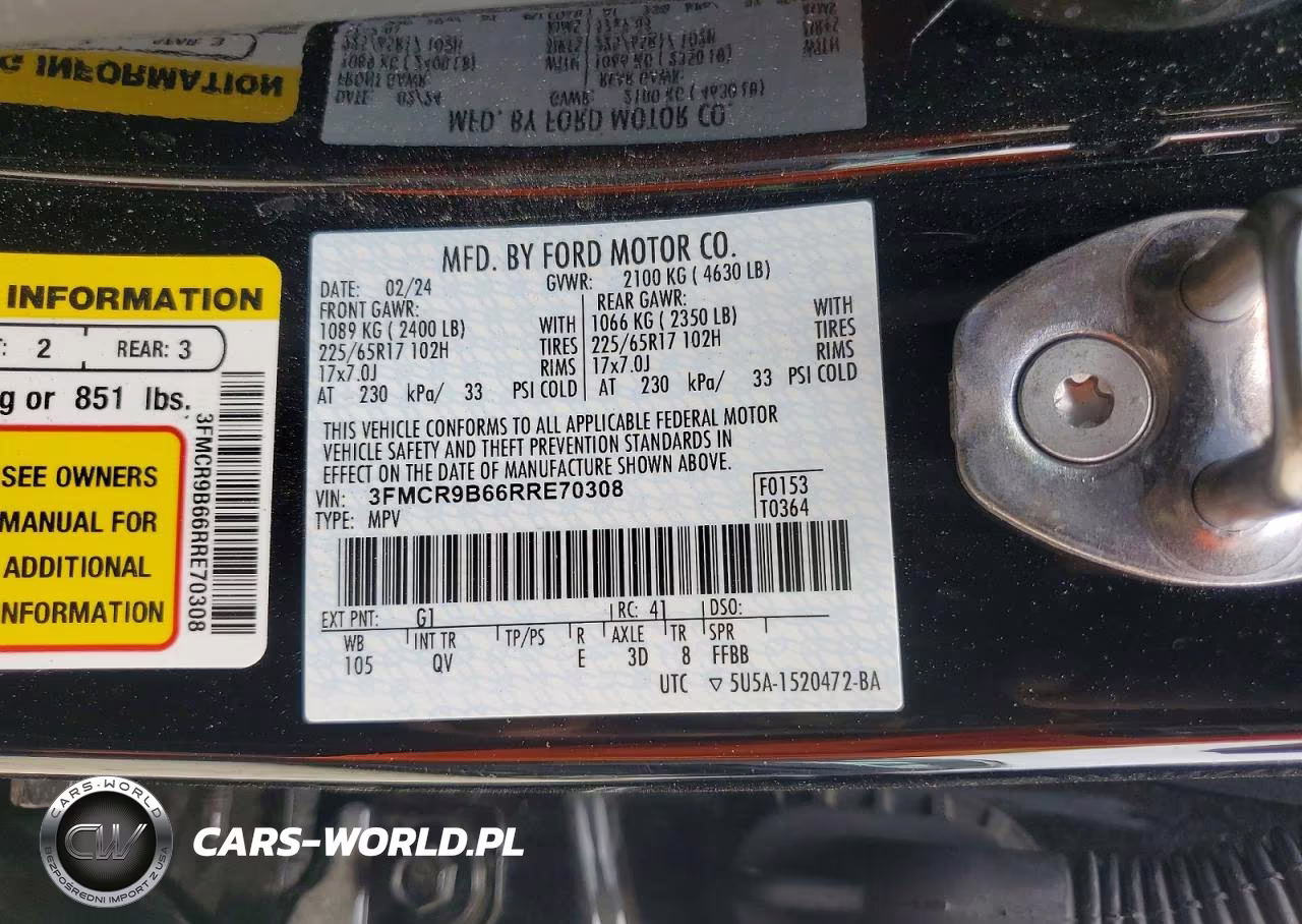 2024 Ford Bronco Sport Big Bend VIN:3FMCR9B66RRE70308 - 13