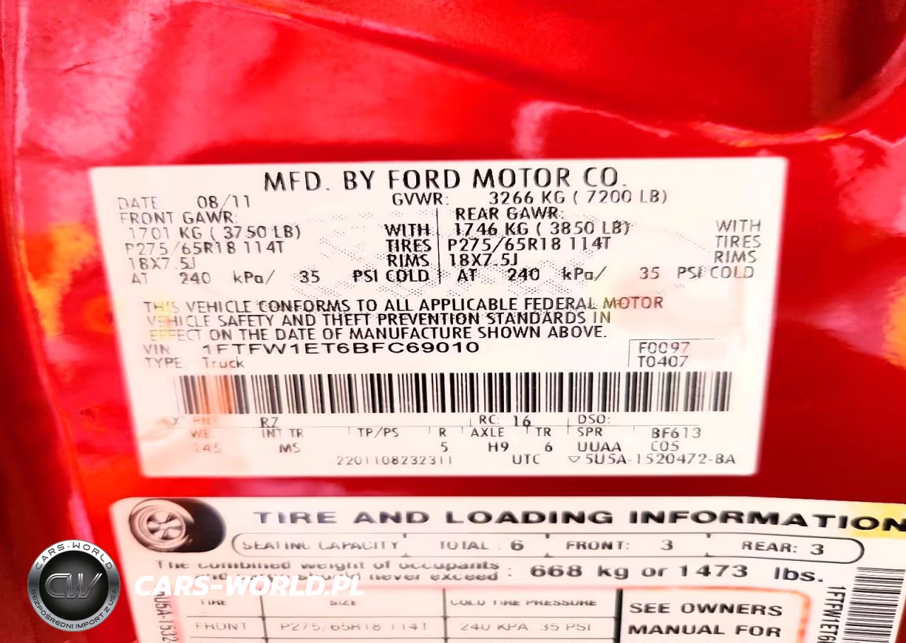 2011 Ford F150 Supercrew VIN:1FTFW1ET6BFC69010 - 12