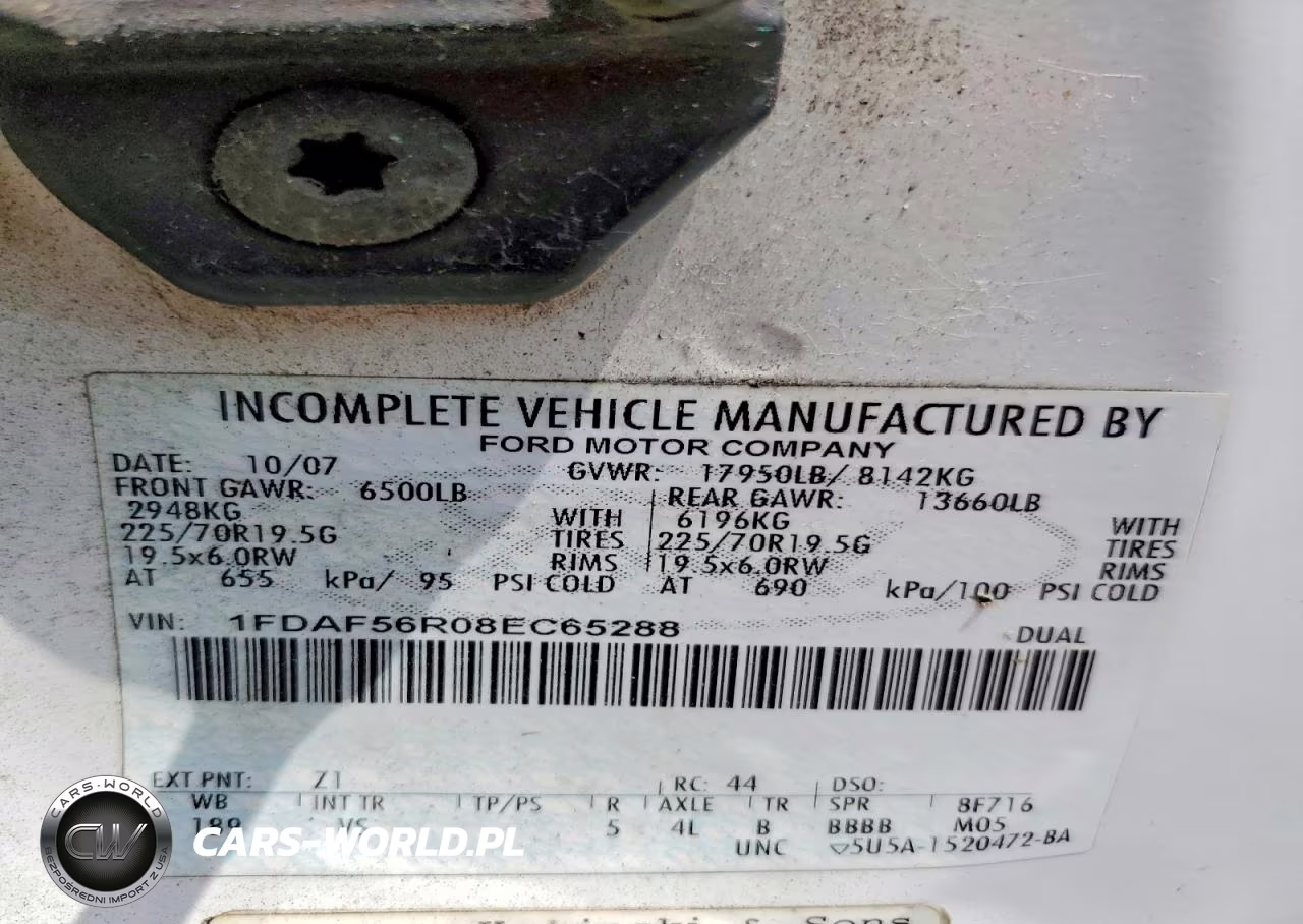 2008 Ford F550 Super Duty VIN:1FDAF56R08EC65288 - 13