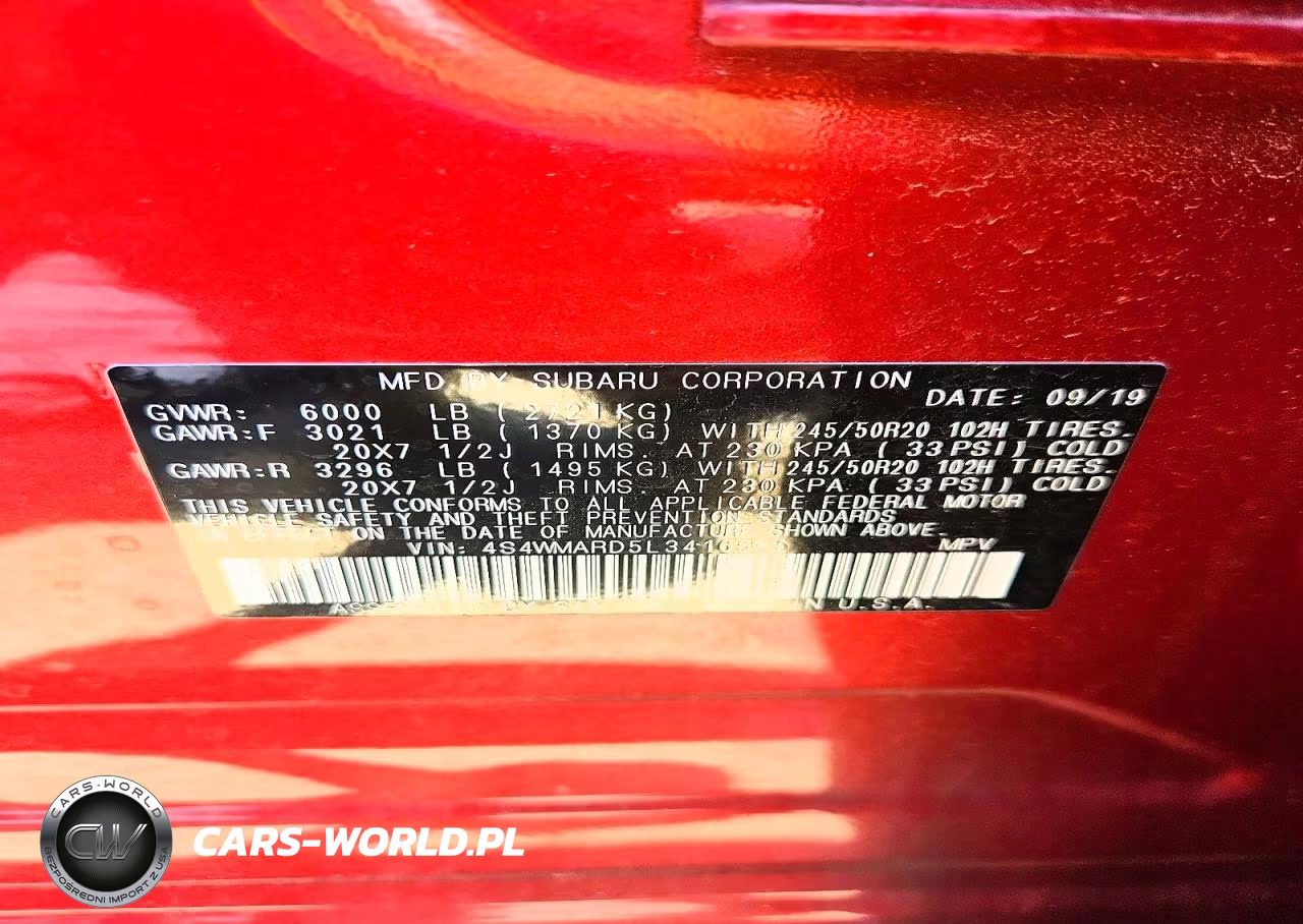 2020 Subaru Ascent Touring VIN:4S4WMARD5L3416585 - 13