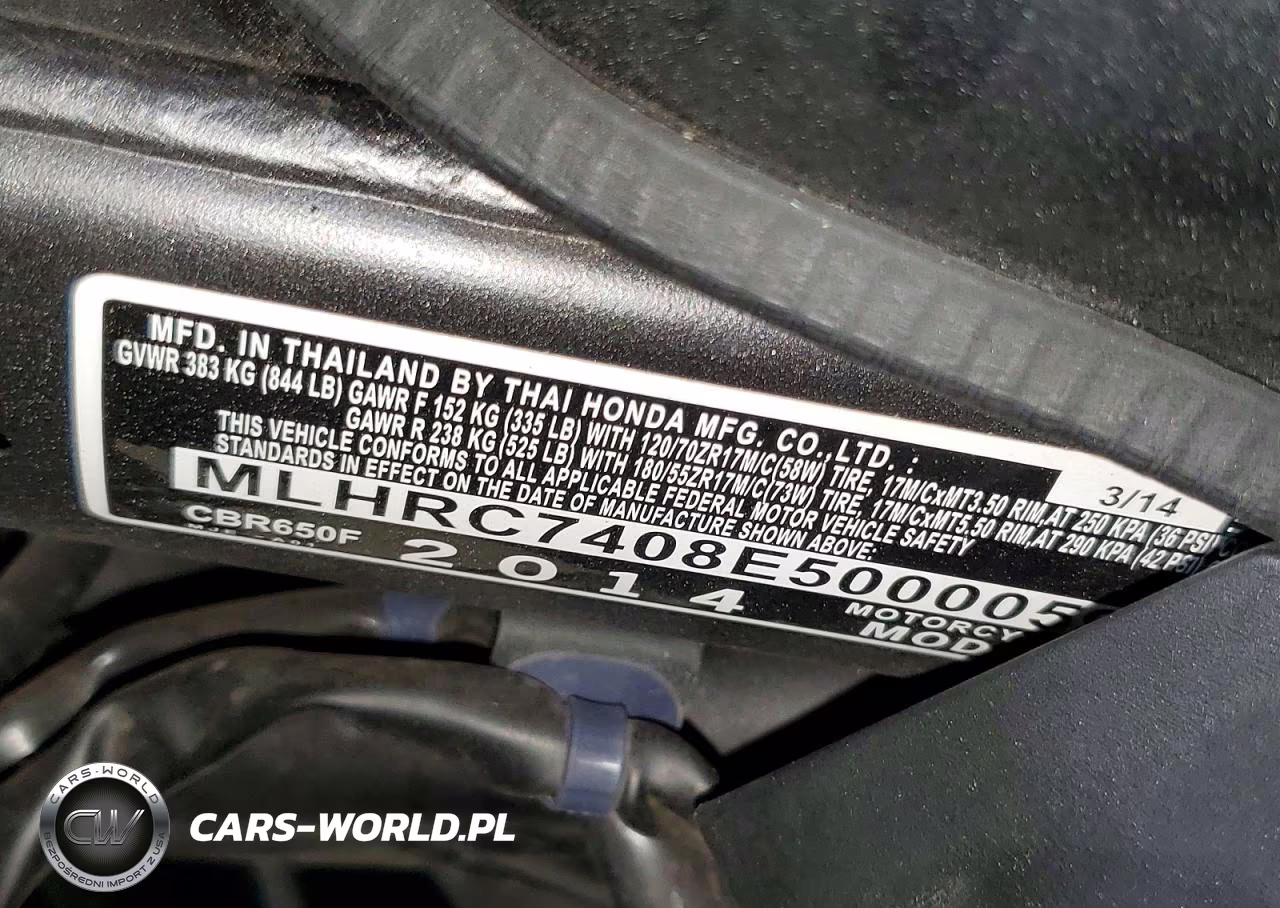 2014 Honda Cbr650 F VIN:MLHRC7408E5000059 - 9