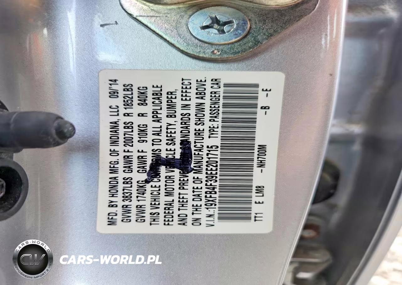 2014 Honda Civic Hybrid L VIN:19XFB4F39EE201715 - 13