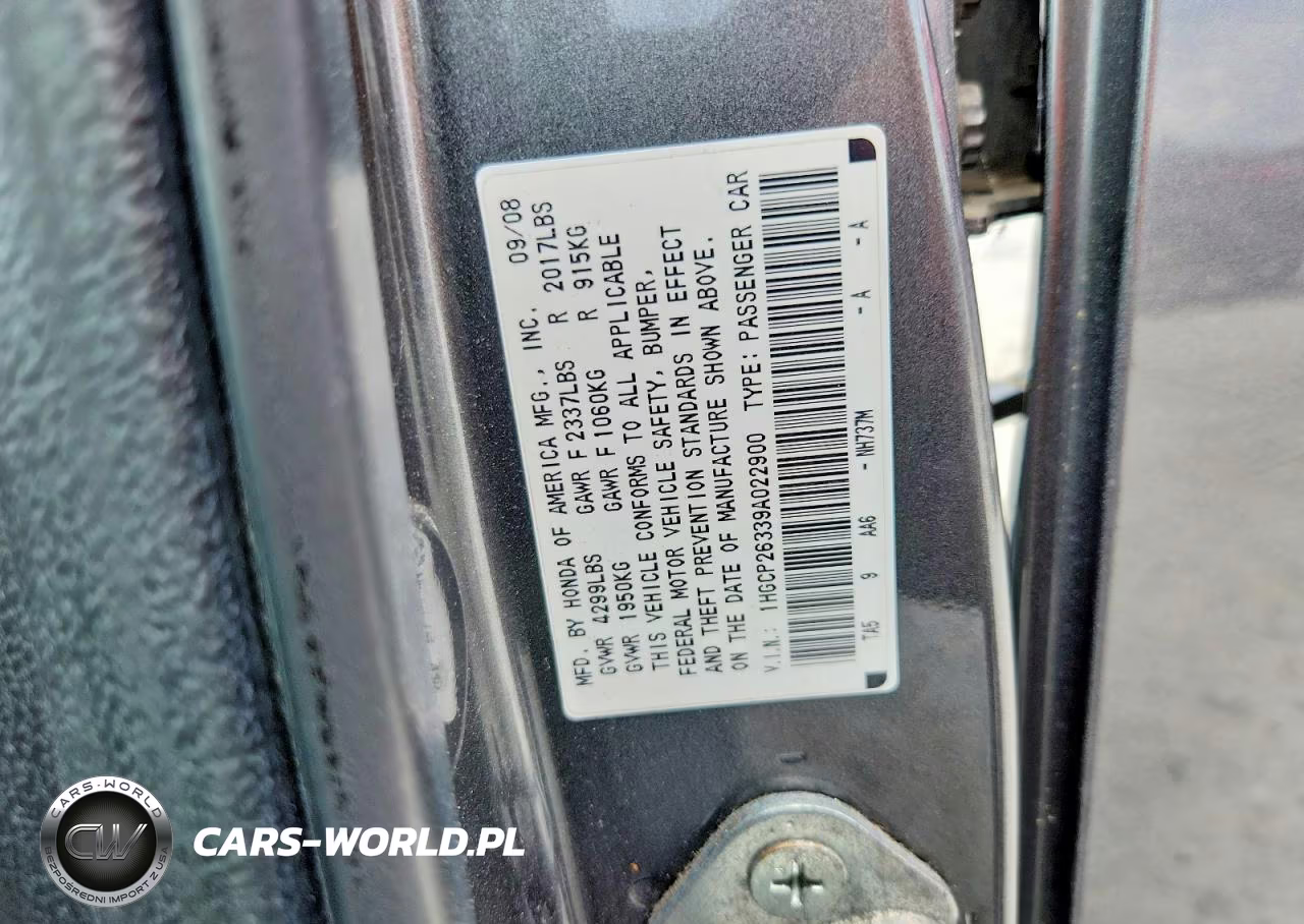 2009 Honda Accord Lx VIN:1HGCP26339A022900 - 12