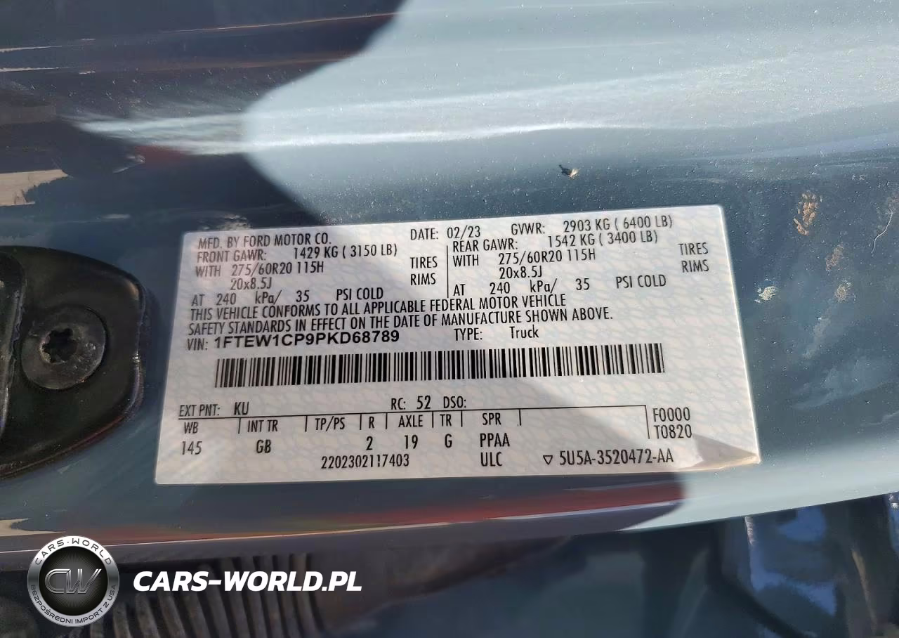 2023 Ford F150 Supercrew VIN:1FTEW1CP9PKD68789 - 12