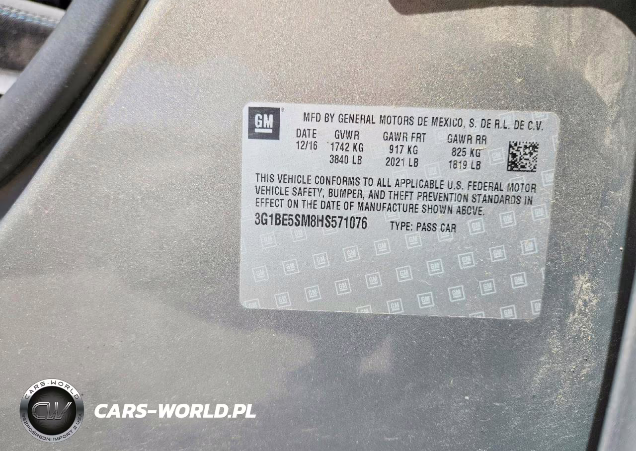 2017 Chevrolet Cruze Lt VIN:3G1BE5SM8HS571076 - 13