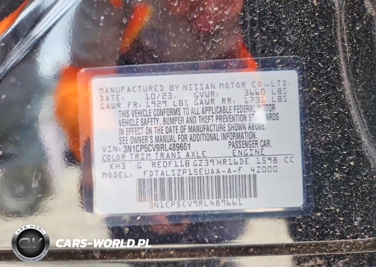 2024 Nissan Kicks Sv VIN:3N1CP5CV9RL489661 - 14