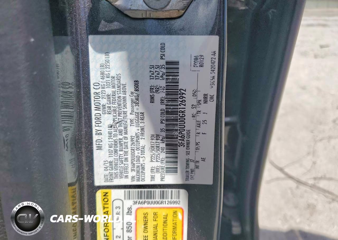 2016 Ford Fusion S Hybrid VIN:3FA6P0UU0GR126992 - 13