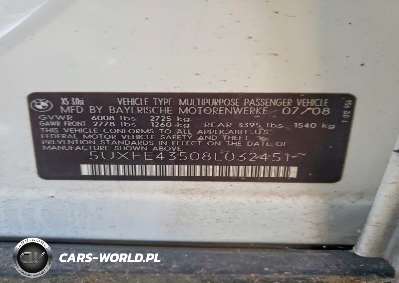 2008 BMW X5 3.0I VIN:5UXFE43508L032451 - 13