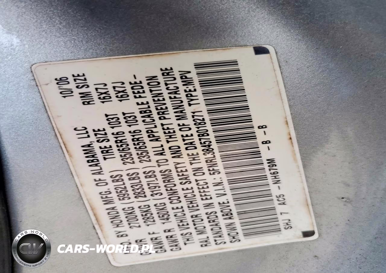 2007 Honda Odyssey Ex VIN:5FNRL38457B018271 - 14