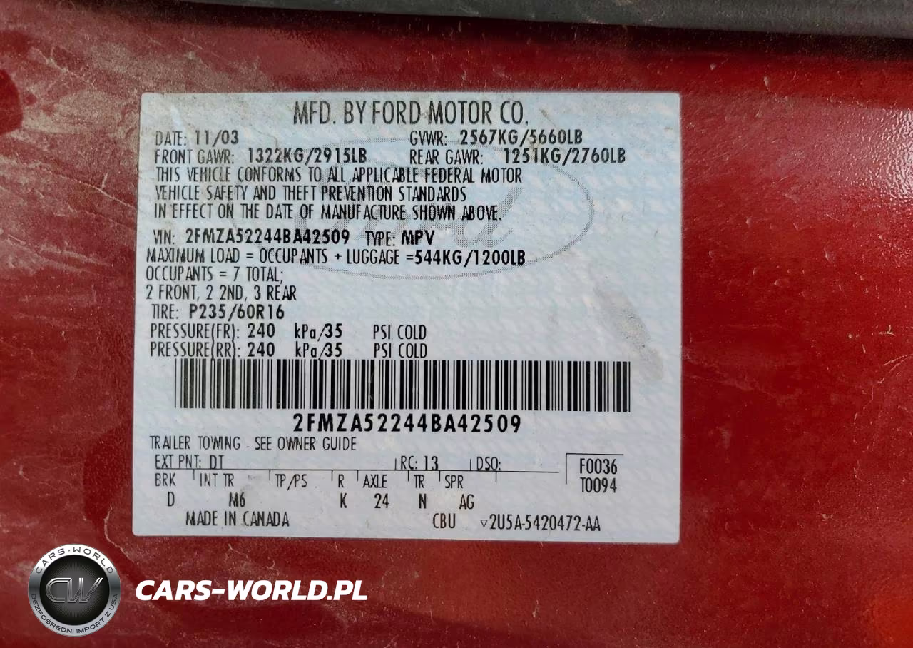 2004 Ford Freestar Sel VIN:2FMZA52244BA42509 - 14