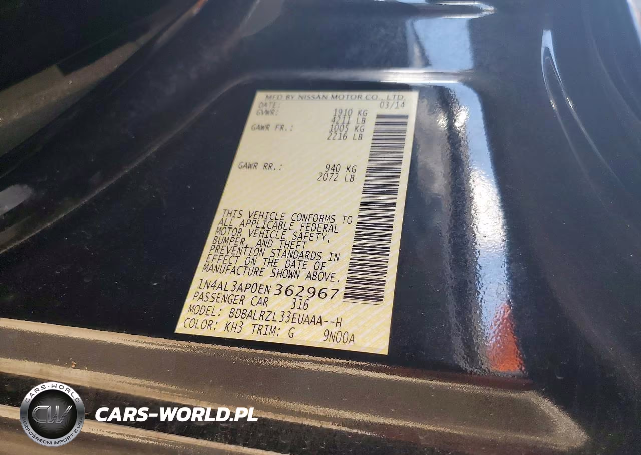 2014 Nissan Altima 2.5 S VIN:1N4AL3AP0EN362967 - 13